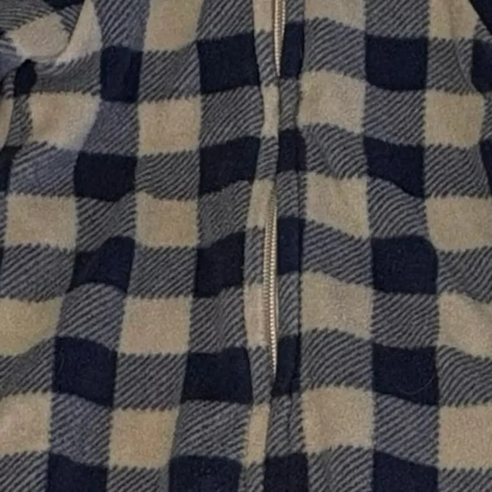 Old Navy One-Piece Fleece Snowsuit Boys 0-3M Blue Gray Check Hooded